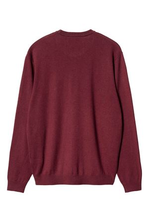 Burgundy lambswool and nylon blend sweater CARHARTT WIP | I0308412CP